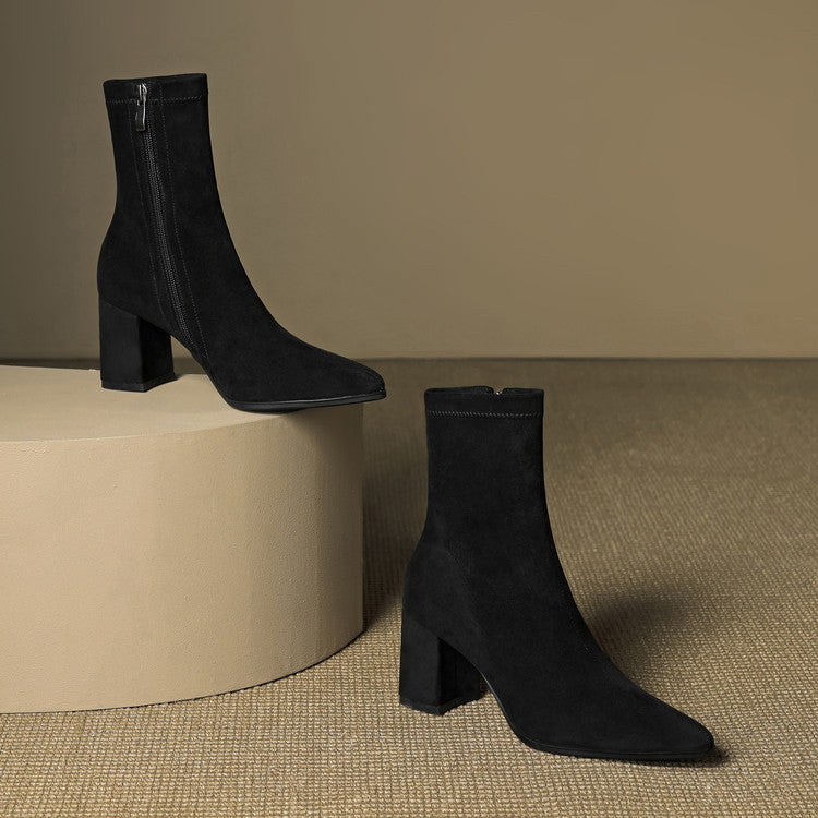 Sienna Suede Stiefel – Damen Mid-Calf Boots aus Wildleder-Look