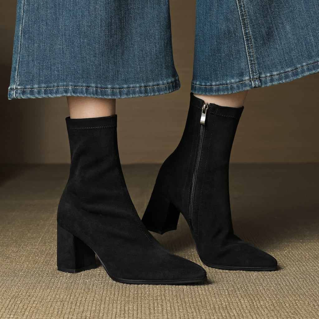 Sienna Suede Stiefel – Damen Mid-Calf Boots aus Wildleder-Look