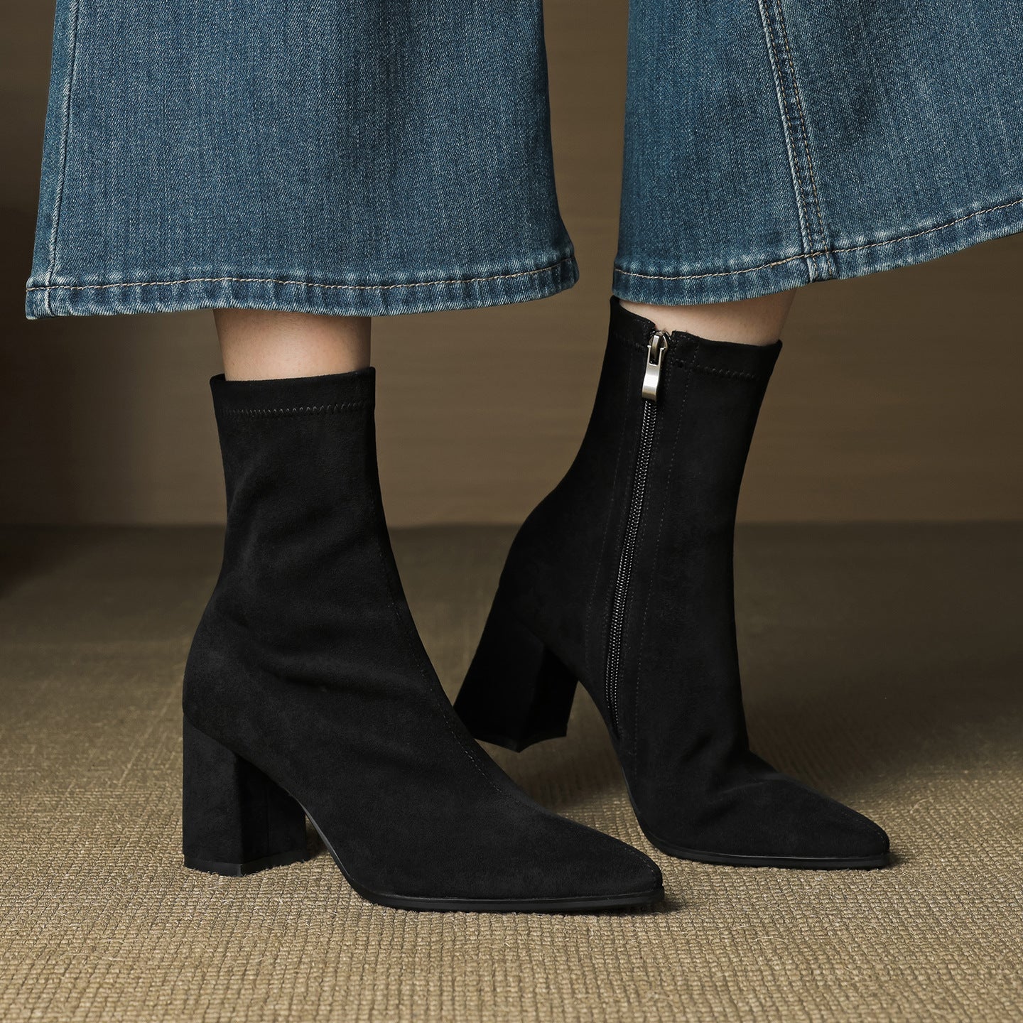 Sienna Suede Stiefel – Damen Mid-Calf Boots aus Wildleder-Look