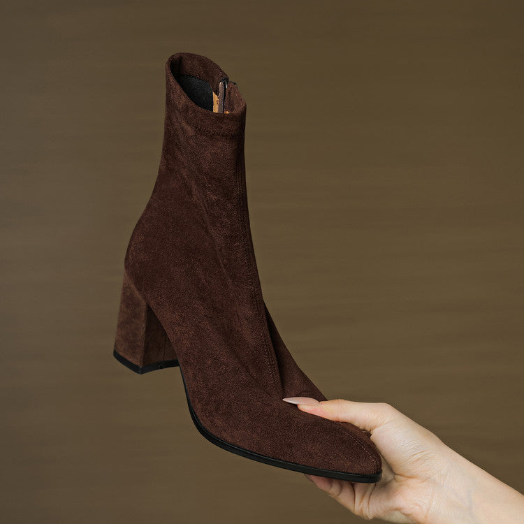 Sienna Suede Stiefel – Damen Mid-Calf Boots aus Wildleder-Look