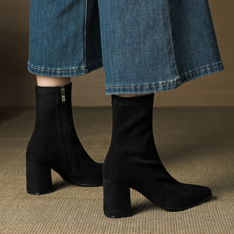 Sienna Suede Stiefel – Damen Mid-Calf Boots aus Wildleder-Look