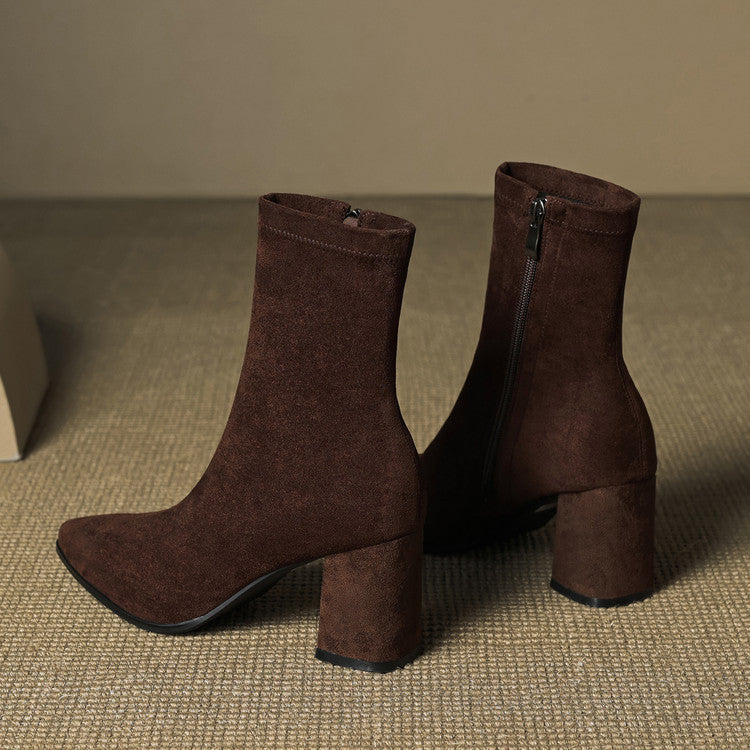 Sienna Suede Stiefel – Damen Mid-Calf Boots aus Wildleder-Look