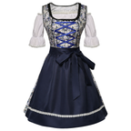 Damen Dirndl Kleid aus Baumwollmischung und Polyester | Midi Trachtenkleid mit Schürze | Blumenmuster für Festivals und Themenpartys | Schmid