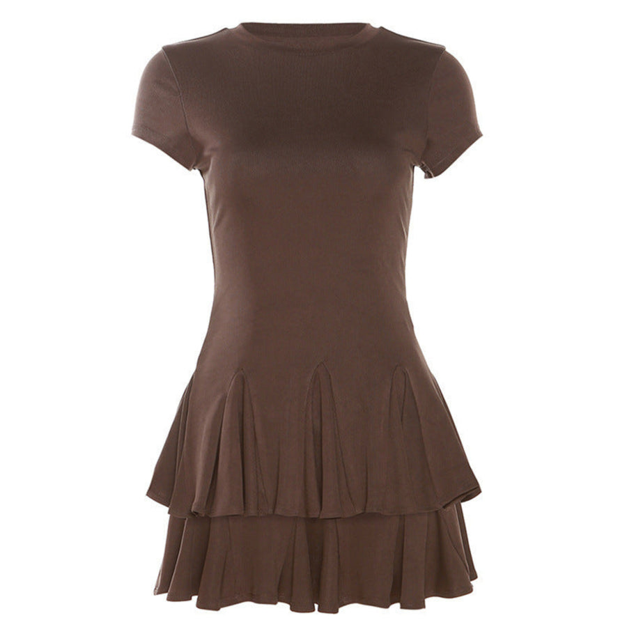 Damen - Minikleid Fließendes Kleid mit Schößchen