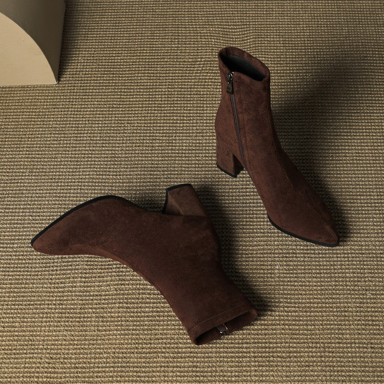 Sienna Suede Stiefel – Damen Mid-Calf Boots aus Wildleder-Look