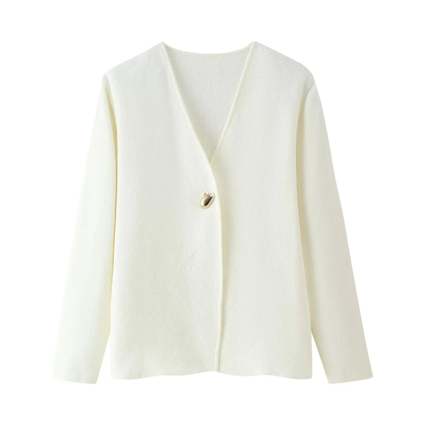 Damen elegante blazerjacke | mit tiefem v-ausschnitt und geschmackvollem knopfverschluss ww