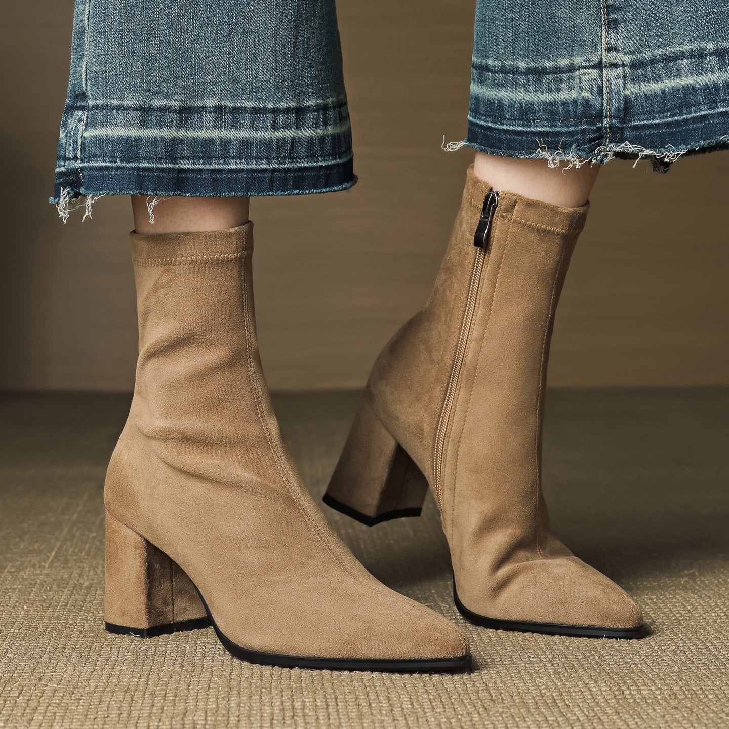 Sienna Suede Stiefel – Damen Mid-Calf Boots aus Wildleder-Look