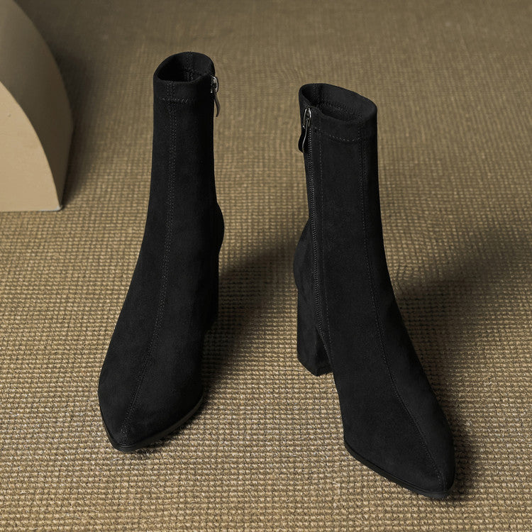 Sienna Suede Stiefel – Damen Mid-Calf Boots aus Wildleder-Look