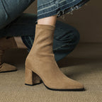Sienna Suede Stiefel – Damen Mid-Calf Boots aus Wildleder-Look
