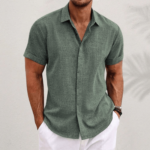 Aiden Premium Kurzarm‑Hemd – Herren Baumwoll‑Leinen Mischgewebe Hemd