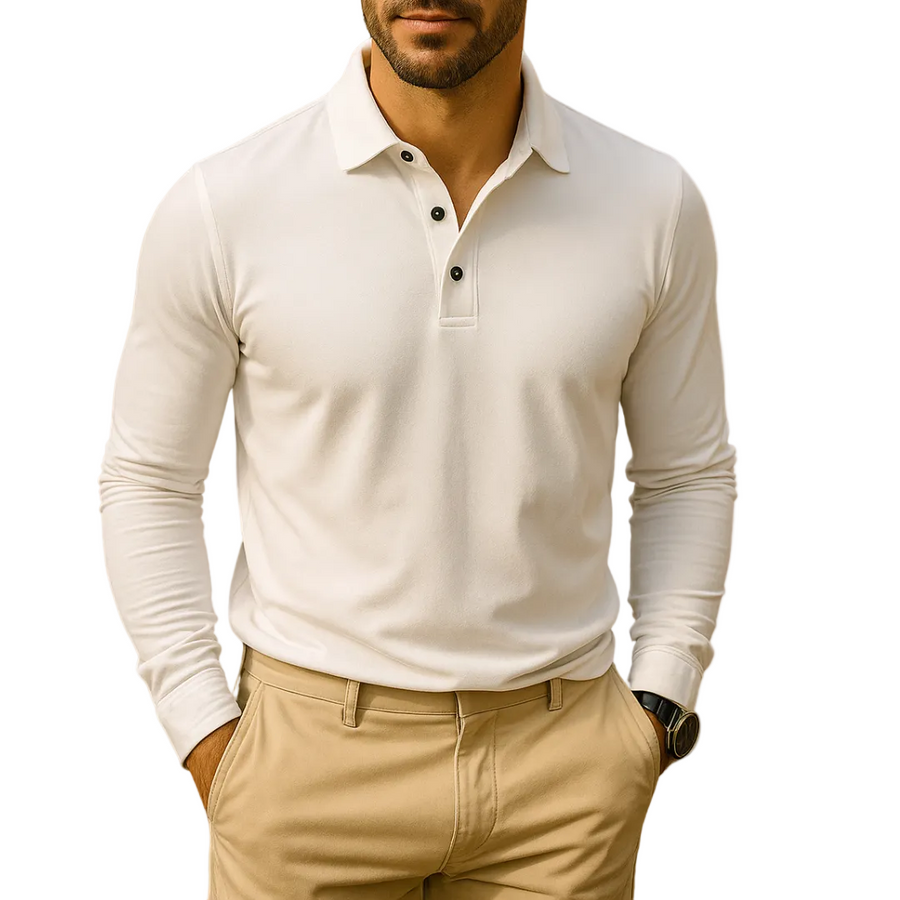 Loreno - Langarm-Poloshirt für Herren