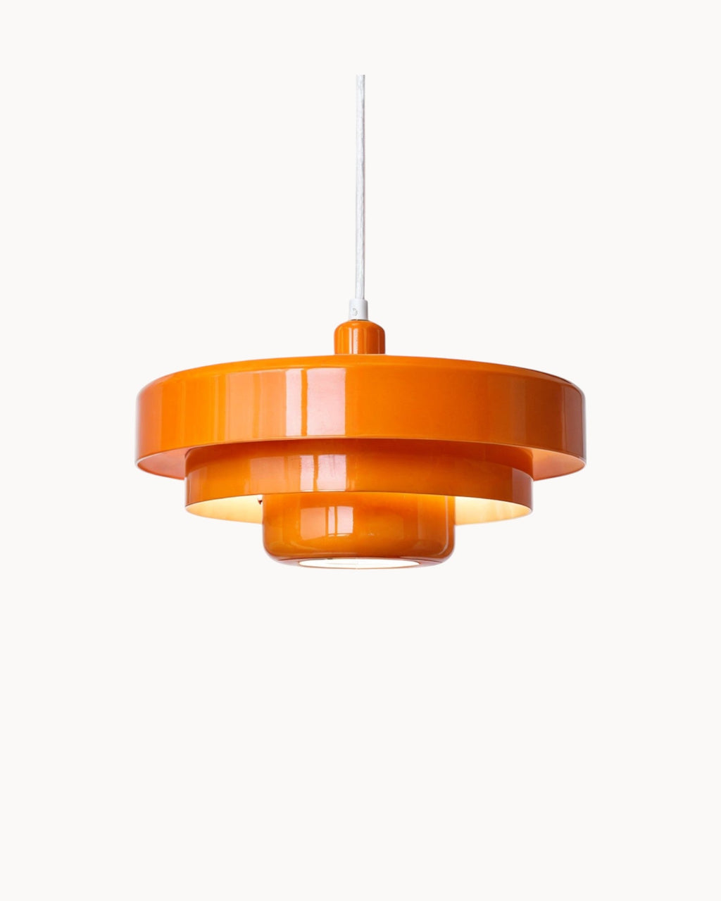 Mid-Century Pendelleuchte – Aluminium und Eisen, E27, höhenverstellbar, Ø35 cm