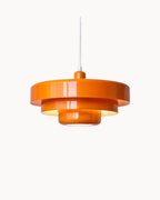 Mid-Century Pendelleuchte – Aluminium und Eisen, E27, höhenverstellbar, Ø35 cm