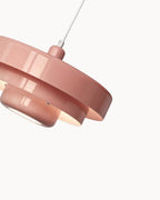Mid-Century Pendelleuchte – Aluminium und Eisen, E27, höhenverstellbar, Ø35 cm