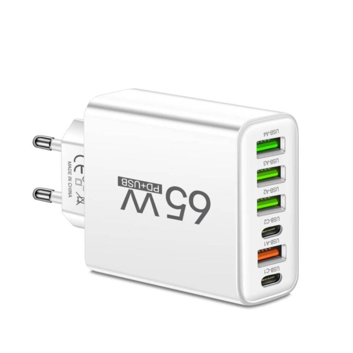 PowerMax - 65W Ladegerät 6-in-1 USB-C und USB-A Mehrfachladegerät