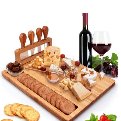 Cheeselux | Premium-Bambus-Käsebrett-Set