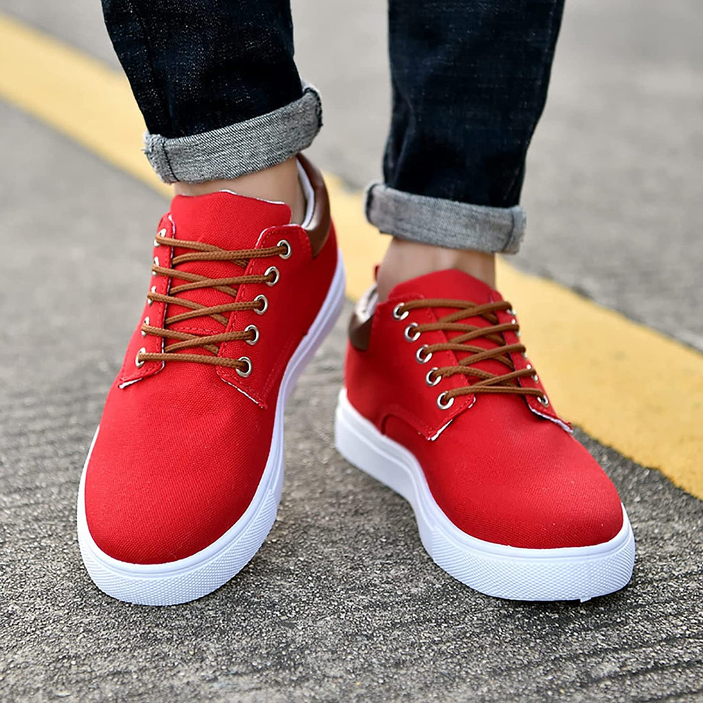 Herren Canvas-Sneaker – Schnürschuhe mit Gummisohle