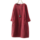 Damen A-Linien-Kleid | Polyester- und Nylonkleid mit Rundhalsausschnitt | Reguläre Passform für Alltag und Freizeit | Schmid