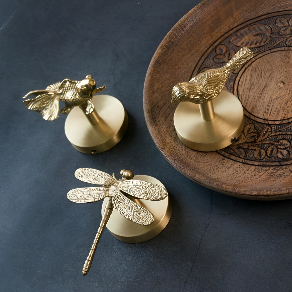 Messing-Wandhaken mit Tiermotiv – rustikale Kleiderhaken
