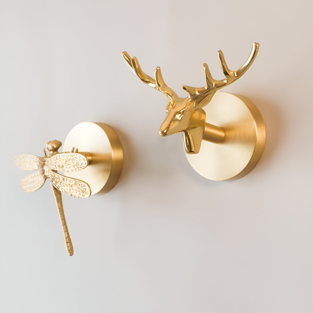Messing-Wandhaken mit Tiermotiv – rustikale Kleiderhaken