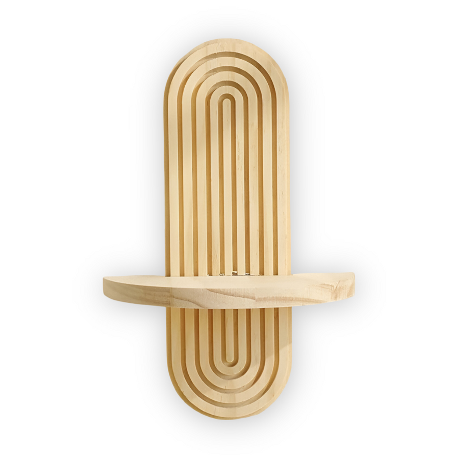 Geometrisches Wandregal aus Holz – 35 cm