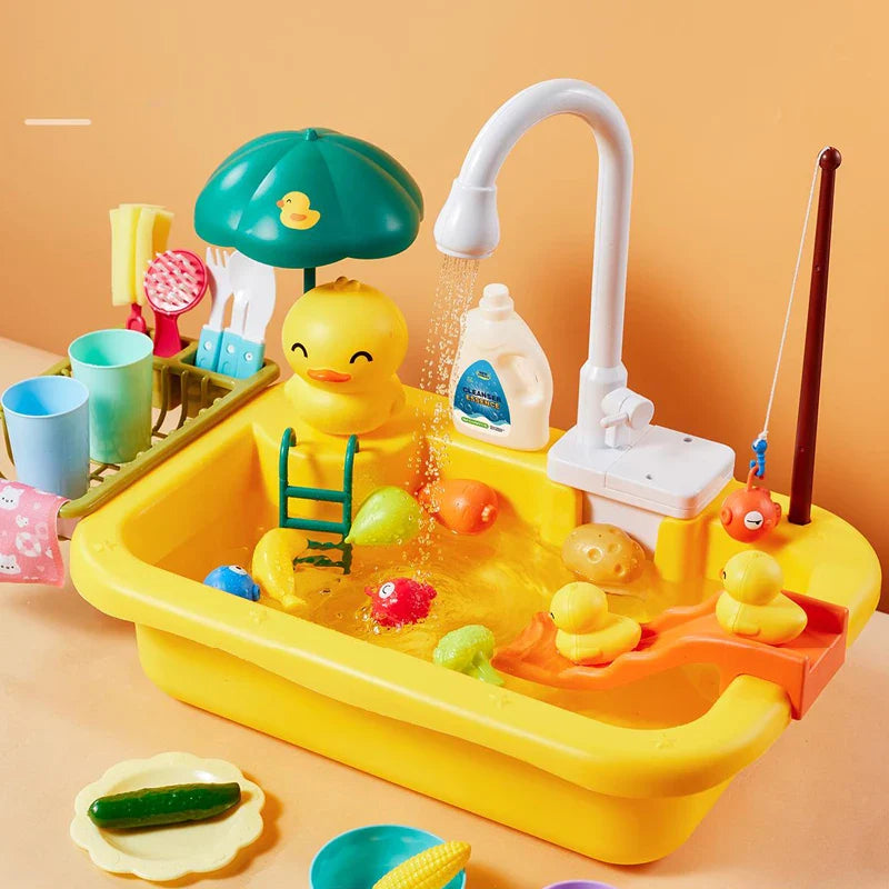 Aquaplay spülspaß | realistisches küchen-spielset mit wasserfunktion