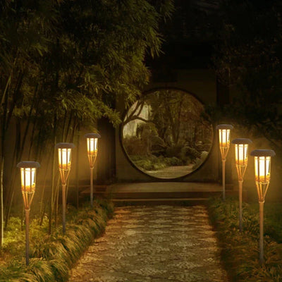 Solar-Fackel 5er-Set | Flammenoptik LED Gartenleuchten | Solarbetrieben | Dekoratives Licht für Außen