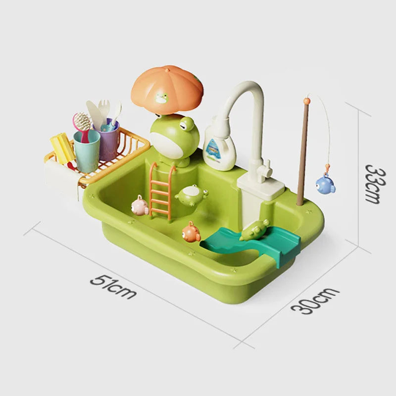 Aquaplay spülspaß | realistisches küchen-spielset mit wasserfunktion