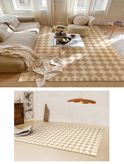 Teppich Aus Kaschmir Mit Schachbrettmuster | Luxuriös & Elegant Für Zuhause