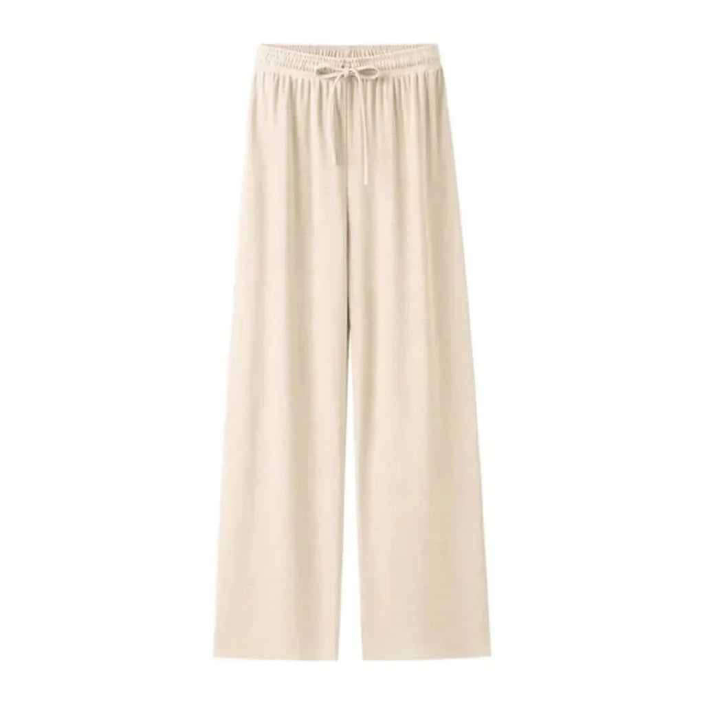 Damen Sommerhosen Mit Hoher Taille | Locker Sitzende Hosen Mit Schnürung Für Warme Tage | Schmid