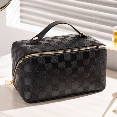 Boho | luxus checkered make-up kosmetiktasche