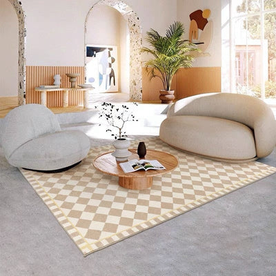 Teppich Aus Kaschmir Mit Schachbrettmuster | Luxuriös & Elegant Für Zuhause