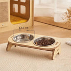 DuoFeast NatureLine – Holz-Doppelnapf für Haustiere