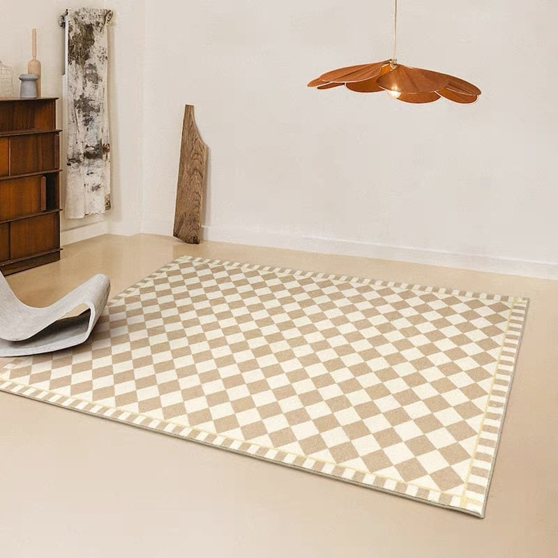 Teppich Aus Kaschmir Mit Schachbrettmuster | Luxuriös & Elegant Für Zuhause