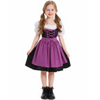 Mädchen Dirndl Kleid aus Baumwollmischung | Trachtenkleid mit Schürze und Schnüroberteil | Für Festivals und Themenpartys | Schmid