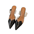 Damen Slipper mit Spitzer Zehenpartie | PVC Slip-On Slipper mit Transparentem Herzriemen | Alltag und Freizeit | Schmid