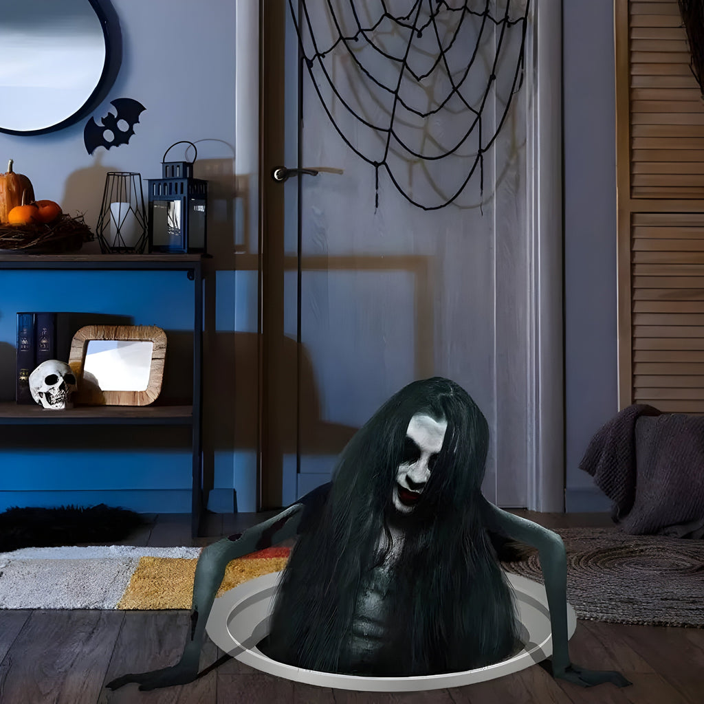 Halloween-Haaraufkleber | Selbstklebend & Abnehmbar | Schwarze Horror-Dekoration für Böden, Fenster & Glatte Oberflächen | Schmid