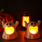 Halloween LED Lampe in Geisterform | Batteriebetriebene Kunststoff Dekoleuchte für Innenräume | Schmid