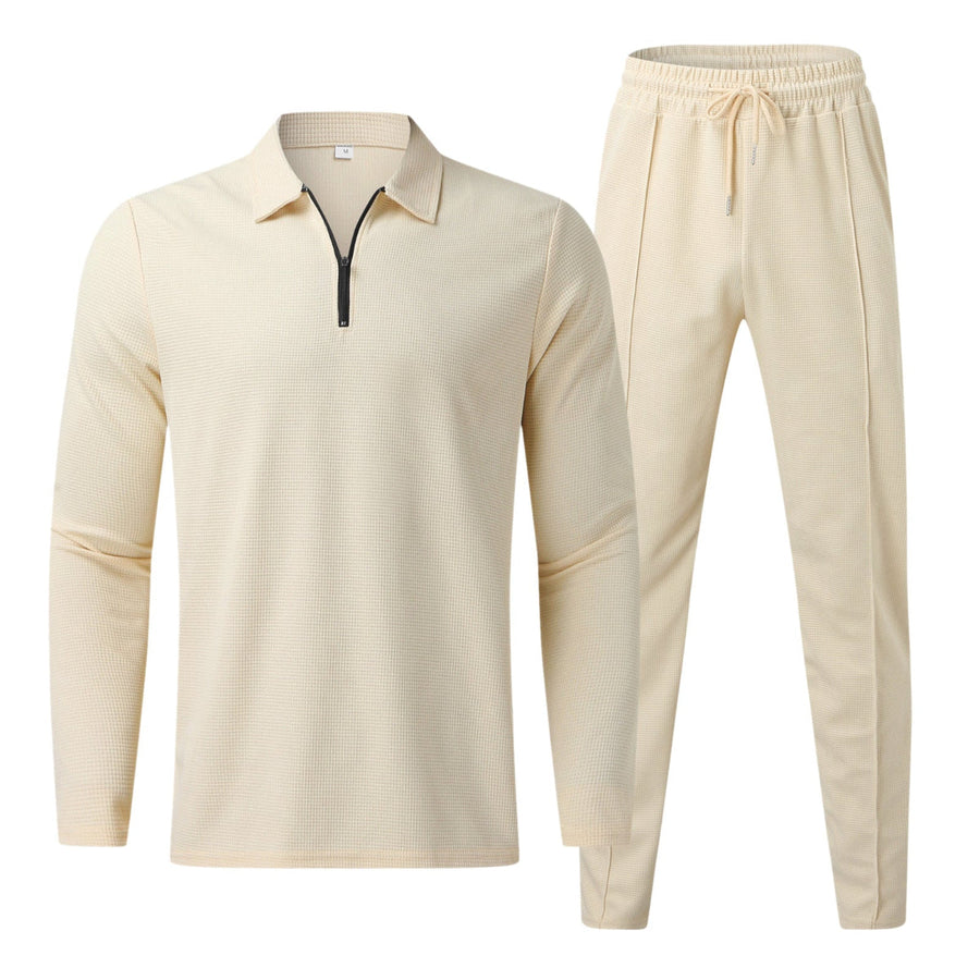 Herren Zweiteiliges Set aus Rayon und Baumwolle | Reguläre Passform T-Shirt und Hose | Alltag im Frühling | Schmid