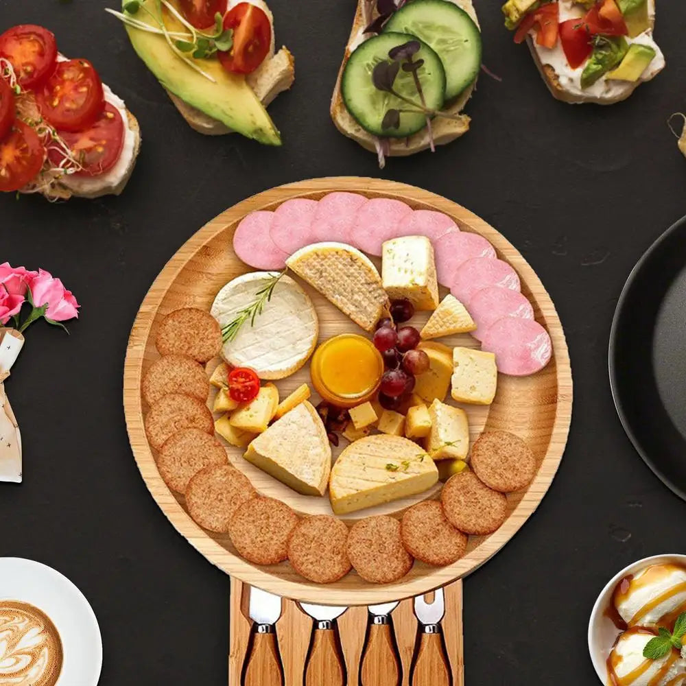 Cheesemate | rundes bambus-käsebrett