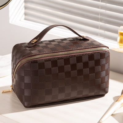 Boho | luxus checkered make-up kosmetiktasche