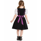 Mädchen Dirndl Kleid aus Baumwollmischung | Trachtenkleid mit Schürze und Schnüroberteil | Für Festivals und Themenpartys | Schmid