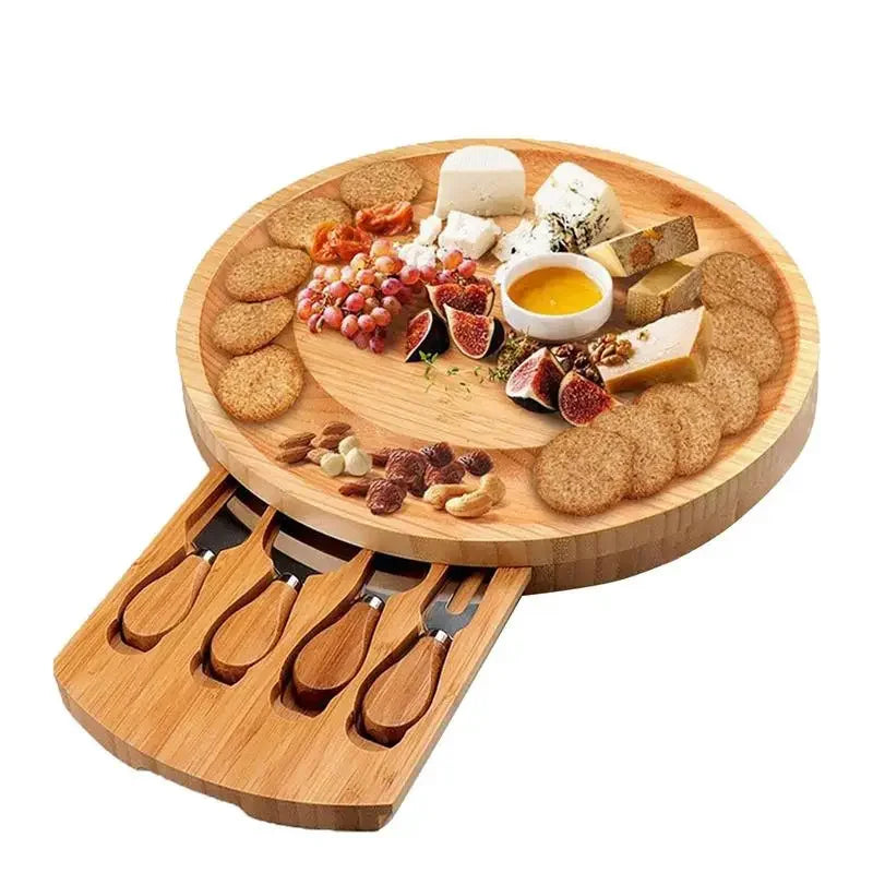 Cheesemate | rundes bambus-käsebrett