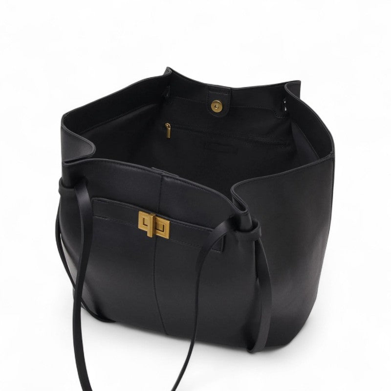 Lyra – Großer Schwarzer Handtasche aus PU-Leder