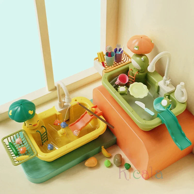 Aquaplay spülspaß | realistisches küchen-spielset mit wasserfunktion