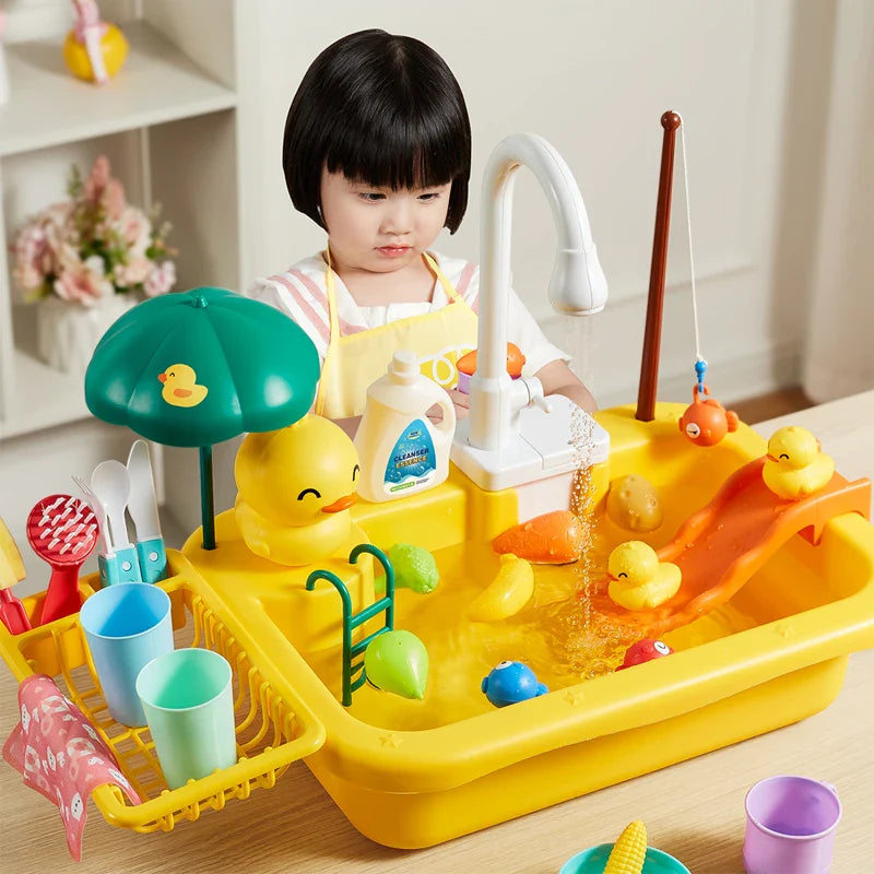 Aquaplay spülspaß | realistisches küchen-spielset mit wasserfunktion