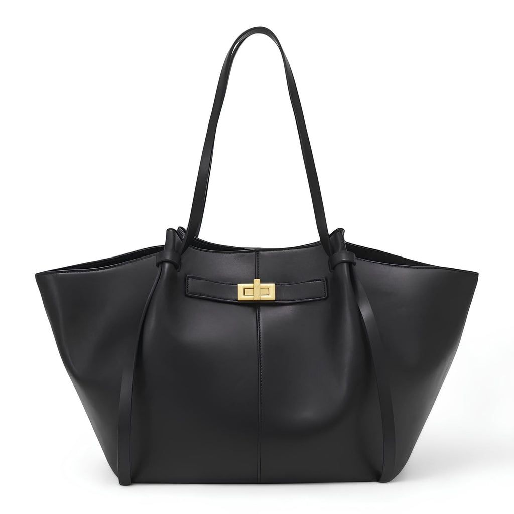 Lyra – Großer Schwarzer Handtasche aus PU-Leder