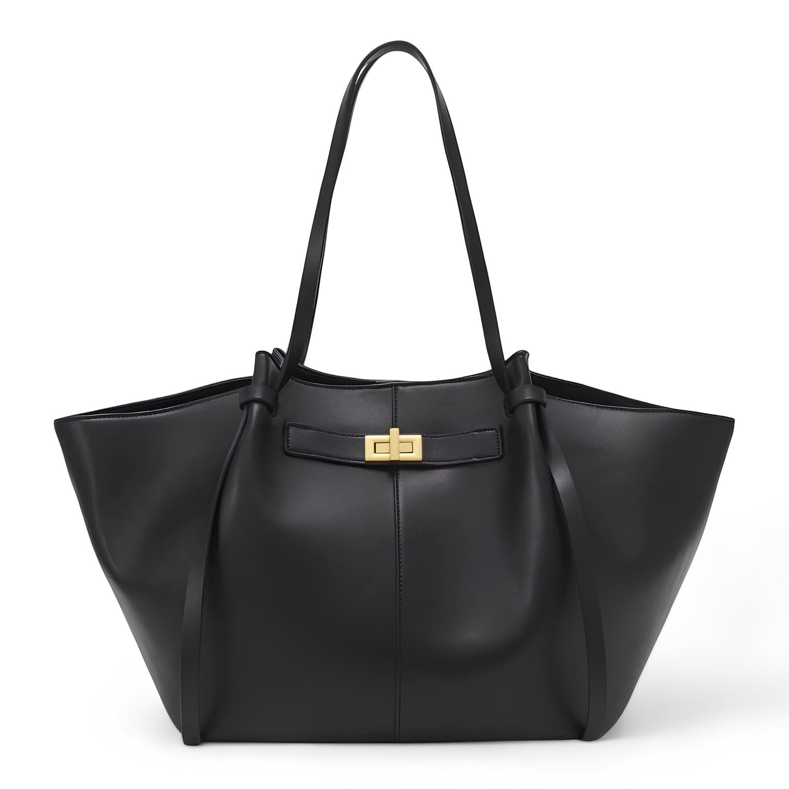 Lyra – Großer Schwarzer Handtasche aus PU-Leder