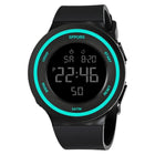 Digitale LED-Uhr | 5 ATM Wasserschutz & Verstellbares Silikonarmband | Armbanduhr mit Alarm & Stoppuhr für die tägliche Zeitanzeige | Schmid