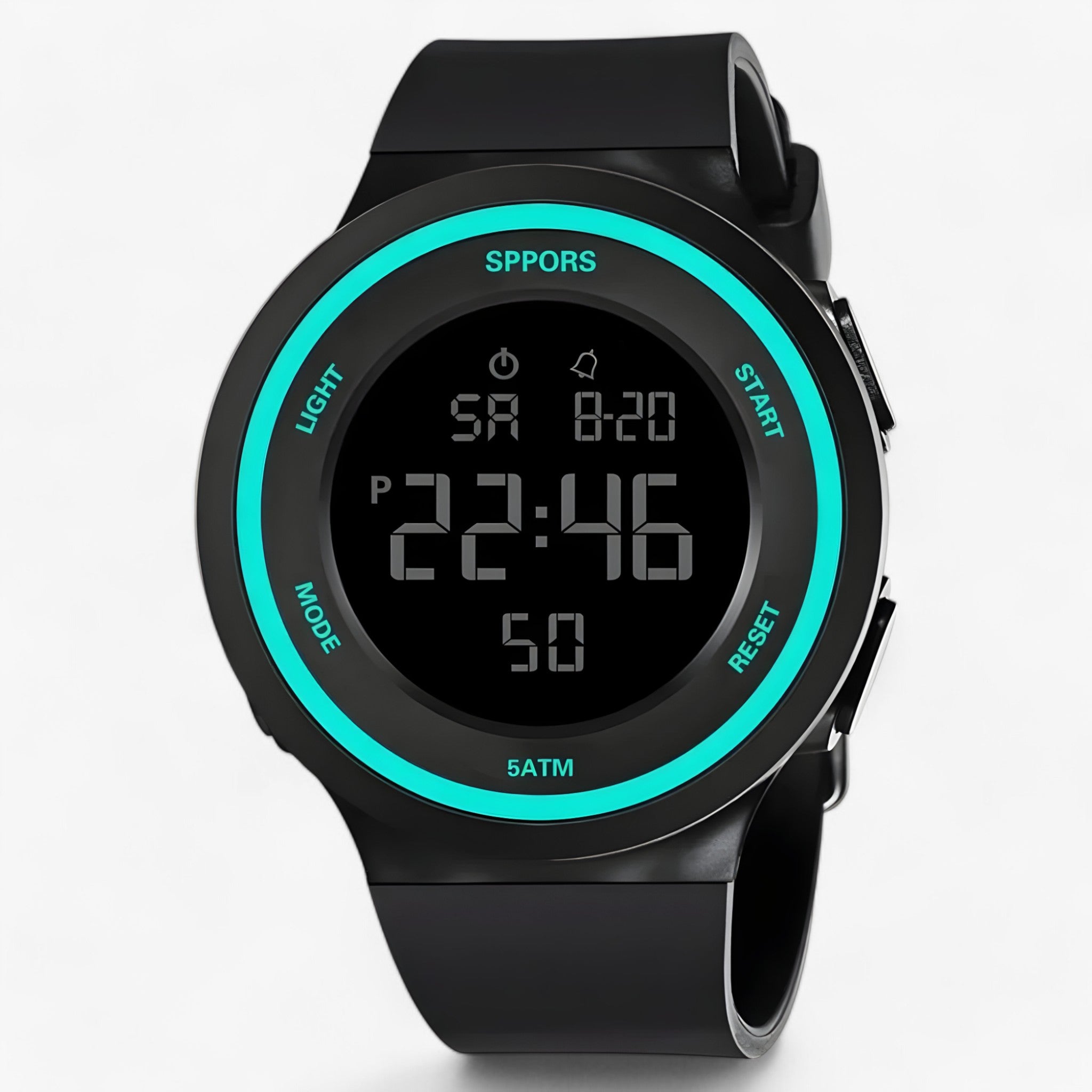 Digitale Armbanduhr – LED-Display, 5 ATM, Silikonarmband